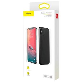 BASEUS képernyővédő üveg (első és hátsó, 3D full screen, íves részre, ultravékony, karcálló, 0.3mm, 9H) ÁTLÁTSZÓ Apple iPhone XS Max 6.5 kép