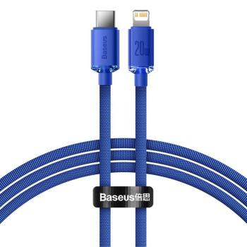 Baseus kristály ragyog sorozat gyors töltés adatkábel Type-c USB Lightning 20W 1,2m kék (CAJY000203) kép
