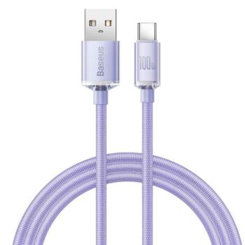 Baseus kristály ragyog sorozat gyors töltés adatkábel USB Type A USB Type C100W 1,2m lila (CAJY000405) kép