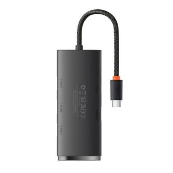 Baseus Lite Hub 4in1 USB-C, 4x USB-A 3.0+USB-C, 25cm , fekete kép