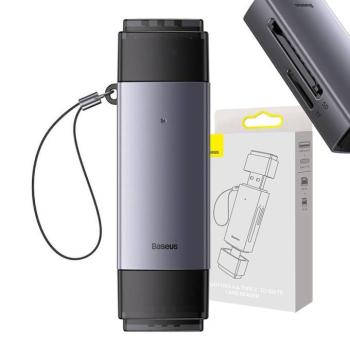 Baseus Lite Series SD/TF memóriakártya olvasó, USB-A + USB-C, szürke kép