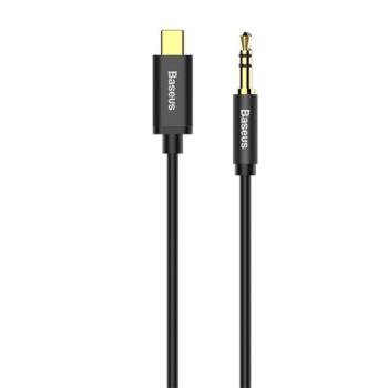 BASEUS M01 audió kábel (3.5mm - Type-C, 3 pólusú jack csatlakozó, 120cm, AUX) FEKETE Asus Zenfone 3 5.5 (ZE552KL), Honor 8, Sony Xperia X Compact (F5321), Sony Xperia XZ (F8331), LG V20 (H990), H kép