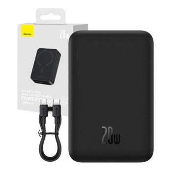 Baseus Magnetic Mini Powerbank, 20000mAh, USB-C, 20W, MagSafe, fekete kép