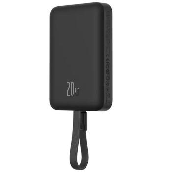Baseus Magnetic Mini Powerbank / külső akkumulátor, Lightning port, 10000mAh, 20W, fekete kép