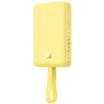 Baseus Magnetic Mini Powerbank / külső akkumulátor, USB-C port, 10000mAh, 20W, sárga kép