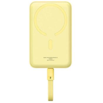 Baseus Magnetic Mini Powerbank / külső akkumulátor, USB-C port 10000mAh, 30W, sárga kép