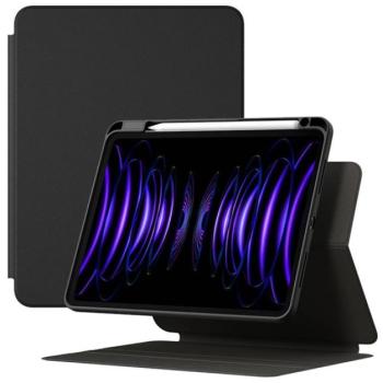 BASEUS MINIMALIST tok álló, bőr hatású (aktív FLIP, mágneses rögzítés, TRIFOLD, Apple Pencil tartó) FEKETE Apple IPAD Air 2022, IPAD Air 2020 (Air 4), IPAD Pro 11 (2021) kép