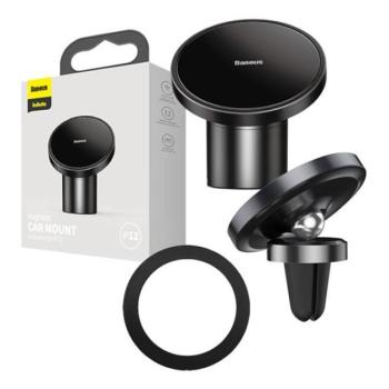 BASEUS NEO GRAVITY autós tartó (szellőzőre, műszerfalra, 360°-ban forgatható, mágneses, MagSafe rögzítés) FEKETE kép