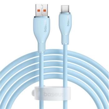 BASEUS PUDDING adatkábel (USB - Type-C, 100W, gyorstöltő, 200cm) VILÁGOSKÉK kép