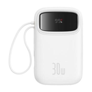 Baseus QPow 2 2xUSB-C Power bank / külső akkumulátor, 10000mAh, 30W, fehér kép
