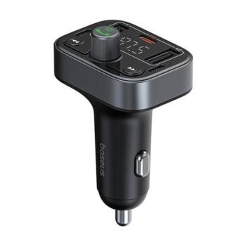 Baseus S-09 Pro, Bluetooth FM Transmitter, töltő, kihangosító fekete kép