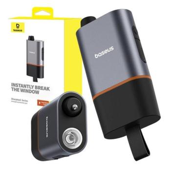 Baseus Sharp Tool biztonsági kalapács, ablakbetörés+biztonsági öv vágás fekete kép