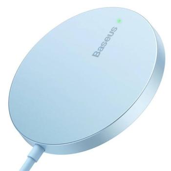 Baseus Simple MagSafe vezeték nélküli töltő, 15W, kék kép