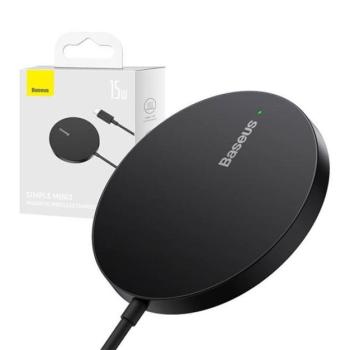 Baseus Simple Mini3 Mágneses vezeték nélküli töltő,15W, fekete kép