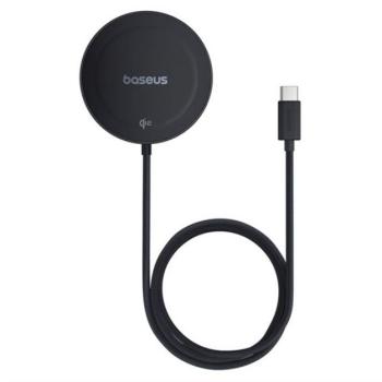 BASEUS SIMPLE MINI4 asztali töltő (15W, wireless, gyorstöltő, MagSafe, kitámasztó) FEKETE Apple iPhone 8 4.7, iPhone 8 Plus 5.5, iPhone X 5.8 kép