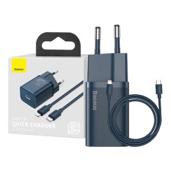 Baseus Super Si gyorstöltő 1C 20W, 1 m-es USB-C / Lightning kábellel, kék kép