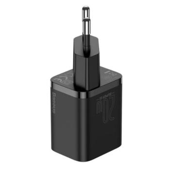 Baseus Super-Si hálózati gyorstöltő adapter USB-C, 20W, fekete kép