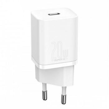 BASEUS SUPER SI hálózati töltő Type-C aljzat (5V / 3000mA, 20W, PD gyorstöltés támogatás) FEHÉR Apple iPhone 7 4.7, Apple iPhone 7 Plus 5.5, Asus Zenfone 3 5.5 (ZE552KL), Honor 8, Sony Xperia kép