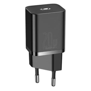 BASEUS SUPER SI hálózati töltő Type-C aljzat (5V / 3000mA, 20W, PD gyorstöltés támogatás) FEKETE CAT S60, Apple iPhone 7 4.7, Apple iPhone 7 Plus 5.5, Evolveo Strongphone Q5, Blackberry DTEK50 kép
