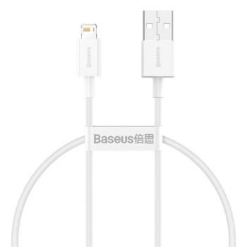 BASEUS SUPERIOR adatkábel (USB - lightning, 2.4A, PD gyorstöltő, 25cm, törésgátló) FEHÉR kép