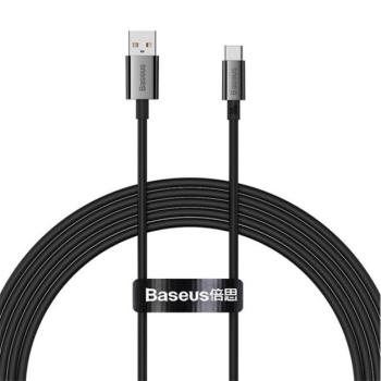 BASEUS SUPERIOR adatkábel (USB - Type-C, 100W, PD gyorstöltő, 200cm, törésgátló) FEKETE kép