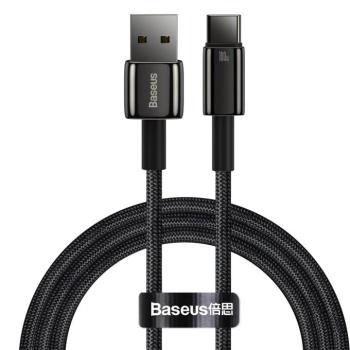 Baseus Tungsten Gold kábel USB-A - USB-C 480Mb/s 100W 1m fekete (CAWJ000001) kép