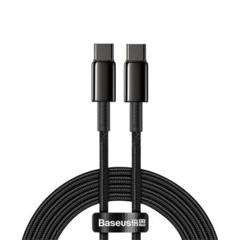 Baseus Tungsten Gold USB-C / USB-C gyorstöltő töltő- és adatkábel, 2m, fekete kép