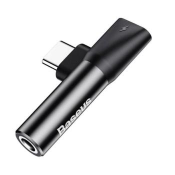Baseus USB-C-USB-C+Mini Jack 3,5 mm audio adapter, fekete kép