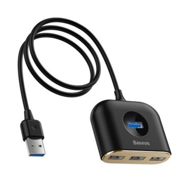 BASEUS USB HUB (passzív, elosztó, 4 USB aljzat, 100cm kábel) FEKETE Apple iPhone 15 Pro, Realme 11 Pro Plus, Huawei Mate X3, OnePlus Pad, Motorola Razr 40 Ultra (XT2321-3), Huawei Nova 11i, OnePlus kép