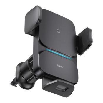 Baseus Wisdom elektromos telefontartó vezeték nélküli töltővel, Qi, fekete kép