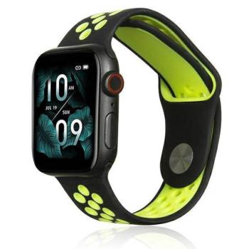 Beline Apple Watch Sport szilikon óraszíj 42/44/45/49mm fekete/lime kép