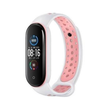 Beline Design csereszíj Xiaomi Mi Band 7/6/5 - fehér-rózsaszín kép