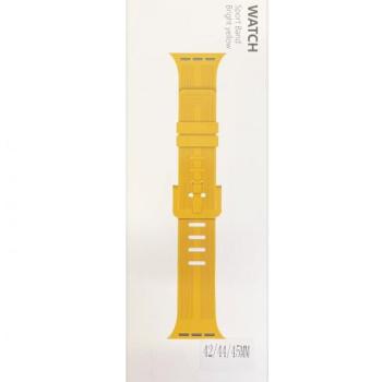 Beline okosóra szíj, Apple Watch 4/5/6/7/SE sárga, szilikon, 38/40/41mm kép