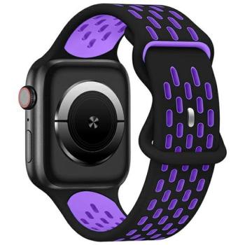Beline óraszíj Apple Watch New Sport Szilikon 42/44/45/49mm fekete/lila doboz kép