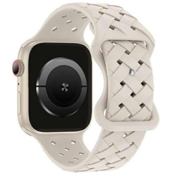 Beline óraszíj Apple Watch szilikon szőtt 38/40/41mm bézs /starlight box kép