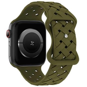 Beline óraszíj Apple Watch szilikon szőtt 38/40/41mm oliva box kép