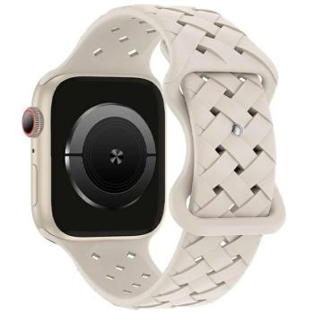 Beline óraszíj Apple Watch szilikon szőtt 42/44/45/49mm bézs /starlight box kép