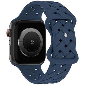 Beline óraszíj Apple Watch szilikon szőtt 42/44/45/49mm kék box kép