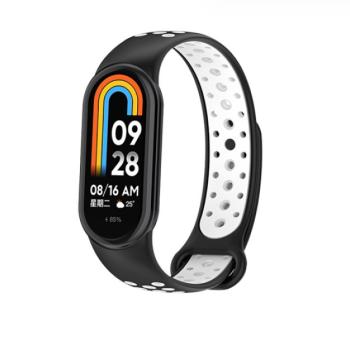 Beline óraszíj Mi Band 8 design fekete-fehér kép