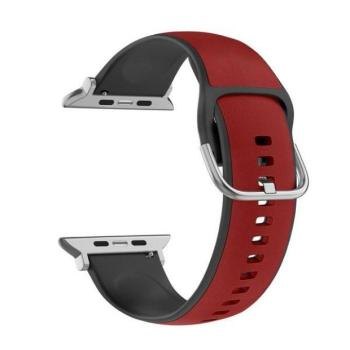 Beline Silico Leather szíj Apple Watch 38/40/41mm - piros-fekete kép