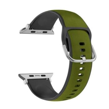 Beline Silico Leather szíj Apple Watch 38/40/41mm - zöld-fekete kép
