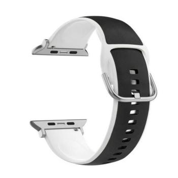 Beline Silico Leather szíj Apple Watch 42/44/45/49mm - fekete-fehér kép