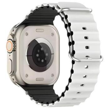 Beline Silicone Waves szíj Apple Watch 38/40/41mm - fehér-fekete kép