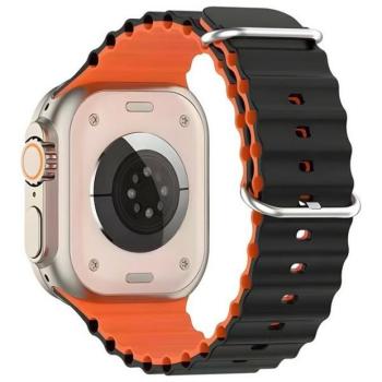Beline Silicone Waves szíj Apple Watch 38/40/41mm - fekete-narancssárga kép