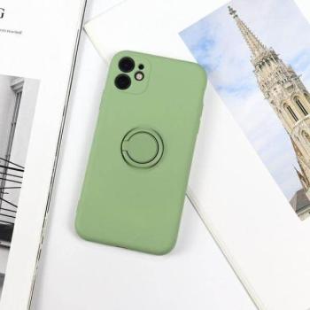 Beline Tok szilikon iPhone 12 mini zöld tok gyűrűvel kép