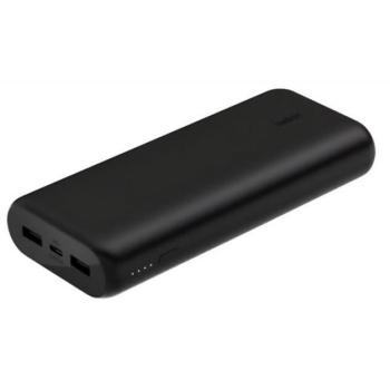 BELKIN BOOST CHARGE vésztöltő 2 USB+Type-C aljzat (20000mAh, 20W, gyorstöltő + Type-C kábel) FEKETE kép