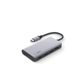 Belkin Connect USB-C USB-A Hub, 2XUSB-A 3.0, USB-C. HDMI, szürke kép