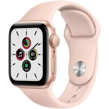Bemutató készülék, Apple Watch SE GPS okosóra, 44mm, Arany alumínium, rózsakvarc szíj kép