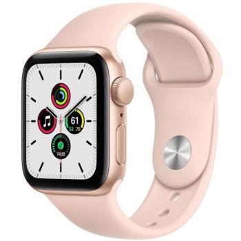 Bemutató készülék, Apple Watch SE (v2) okosóra, 44mm, Rozéarany alumínium, rózsaszín szíj kép