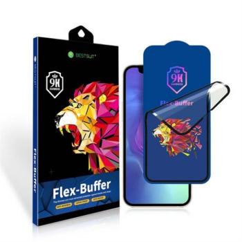 Bestsuit Flex-Buffer Hybrid Glass 5D antibakteriális üvegfólia Apple iPhone 13 Pro Max/14 Plus fekete szegéllyel kép